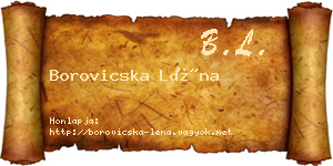 Borovicska Léna névjegykártya
